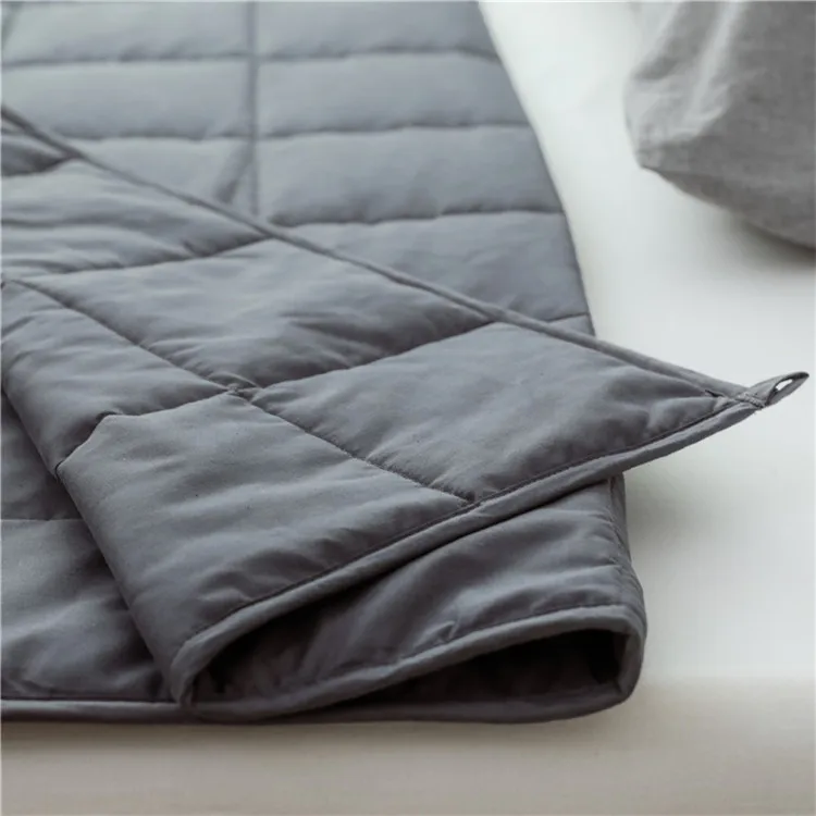 Queen Size 100% Cotton Blankets Heavy Filled with 0.8mm Glass Beads Weighted Blanket 15lbs