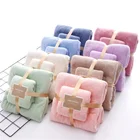 Towel High Quality Colorful Coral Velvet Women Bath Towel Sets Soft Fluffy Face Wash Hair Towel