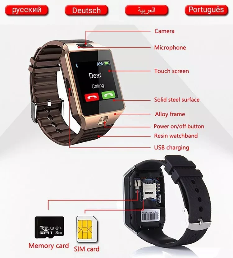 Reloj Inteligente Camera Sim Video Call Wifi Sports Tracking Dz Smart