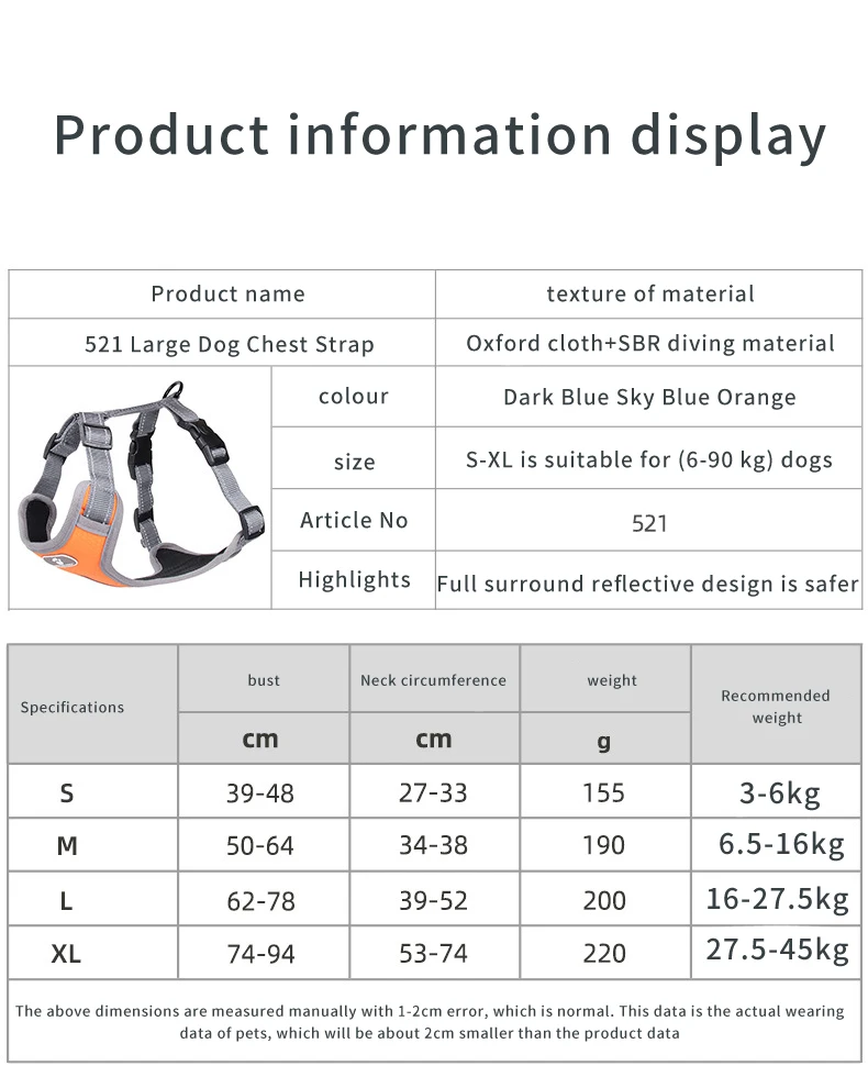 CUSTOM Reflective No Pull Dog Harness Soft Padding Thick for Large Dogs No Pull Weight Pulling Dog Harness manufacture