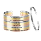 Bangles Stainless Steel Cuff Jewelry Personalize Custom 4MM Wide Plain Bangles Inspirational Quotes Bracelets