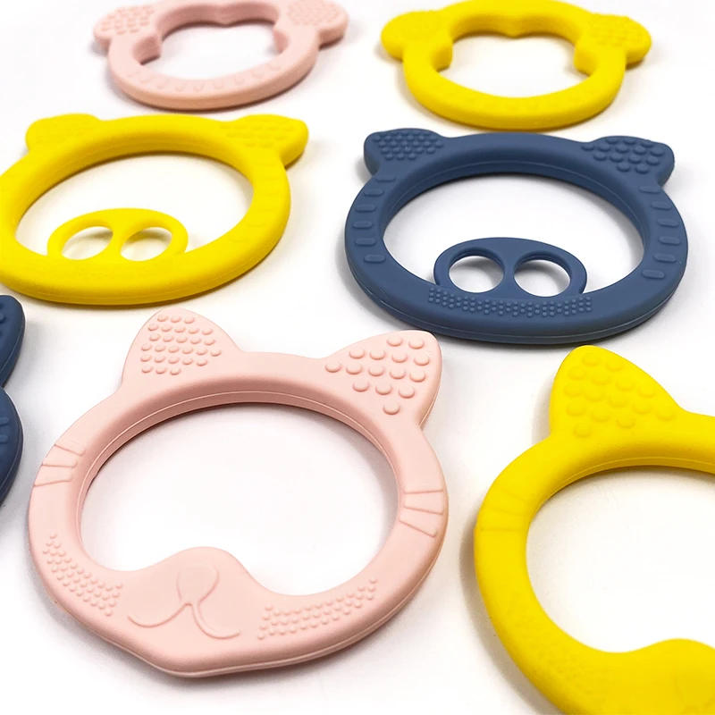 OEM & ODM BPA Free Silicone Baby Teethers Baby Teething Toys Chewable Teething Toy Baby Round Silicone Teether