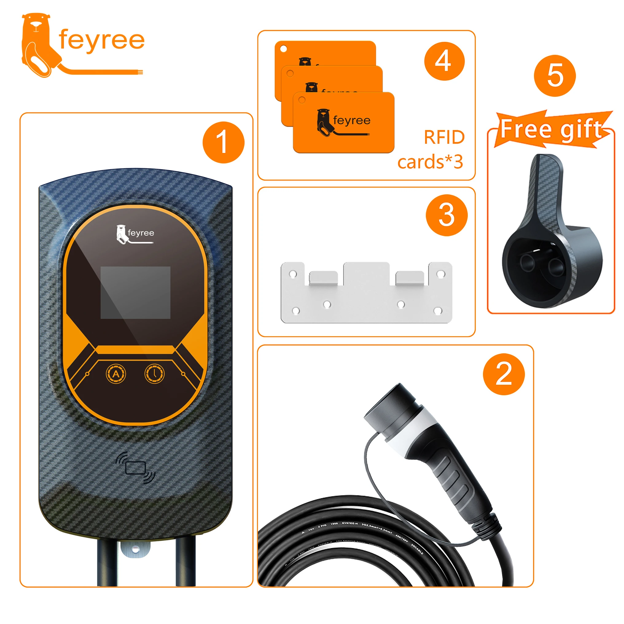 Feyree Ev Charging Station 32a Electric Vehicle Car Charger Evse