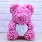 New Artificial PE Foam Eternal Rose Teddy Bear Hold Preserved Rose Big Teddy Bear Roses
