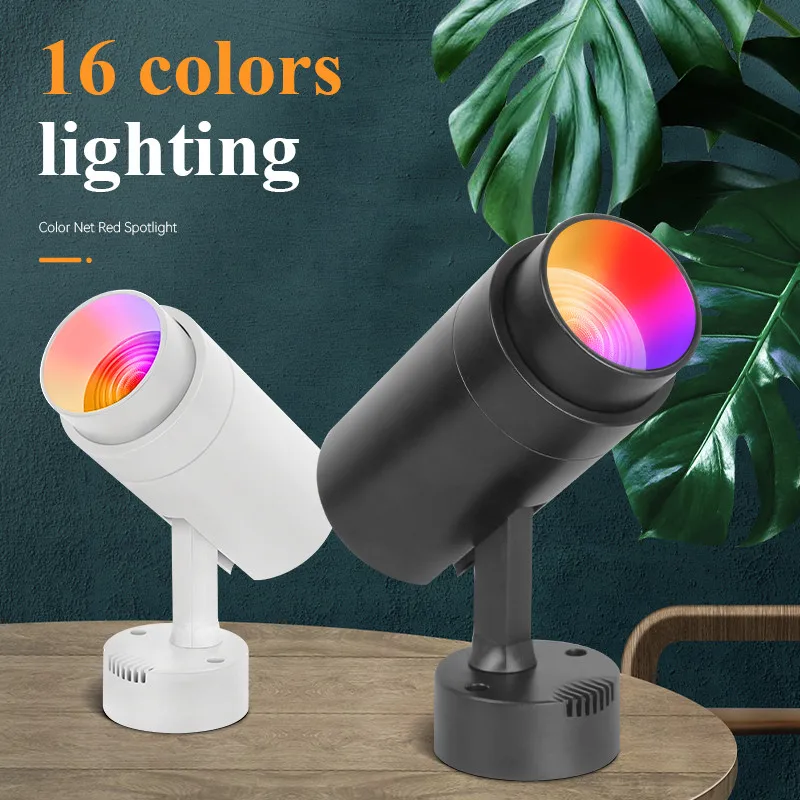 20W RGB LED Ceiling Spot Light and Remotely Controlled Adjustable Light Aluminum 16-color Adjustable Focus Track Stage Light