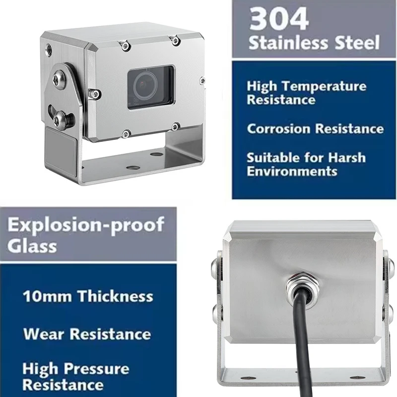 IP68 EX Explosion Proof Security 304 Stainless Steel CMOS Android 2MP1080P IR Night Vision UVC Vehicle USB Camera Oil Gas Coal