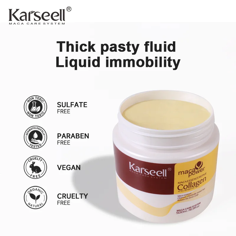 500ml Karseell collagen keratin treatment best seller collagen mask for dry and damaged hair deep conditioning