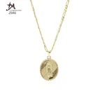 Jewelry Z046 Religious Jewelry Virgin Mary Pendant Fashion Long Necklaces 18k Gold Necklace