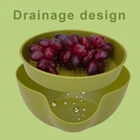 Bowl 2 In 1 Kitchen Strainer Bowl And Plastic Thickening Double Layer Drain Basket Bowl For Fruits And Vegetables