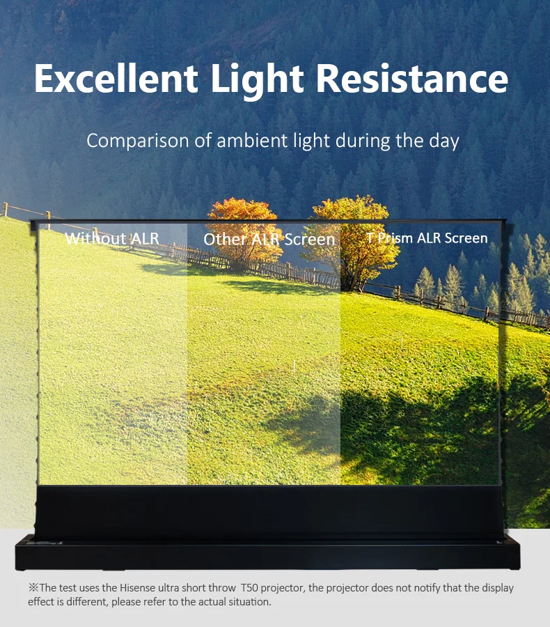 Screen Pro Electric Floor Rising Ust 4k Alr Grey Crystal Projector