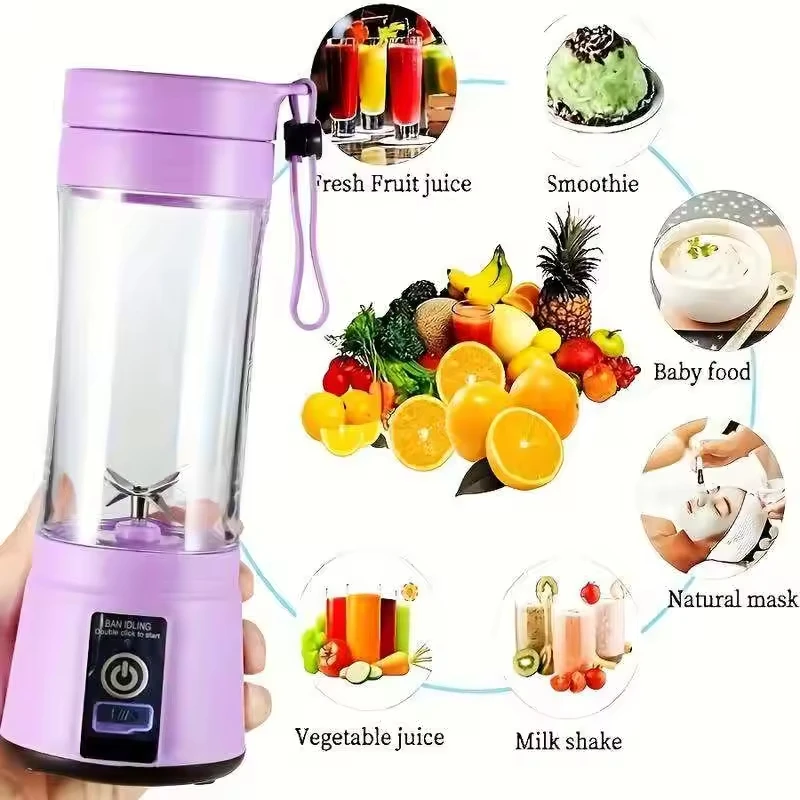 Home Kitchen Accessories Electric Mini USB 6 Blades Juicer Cup Machine Portable Fruit Kitchen Tools Bottle Juicer Blender