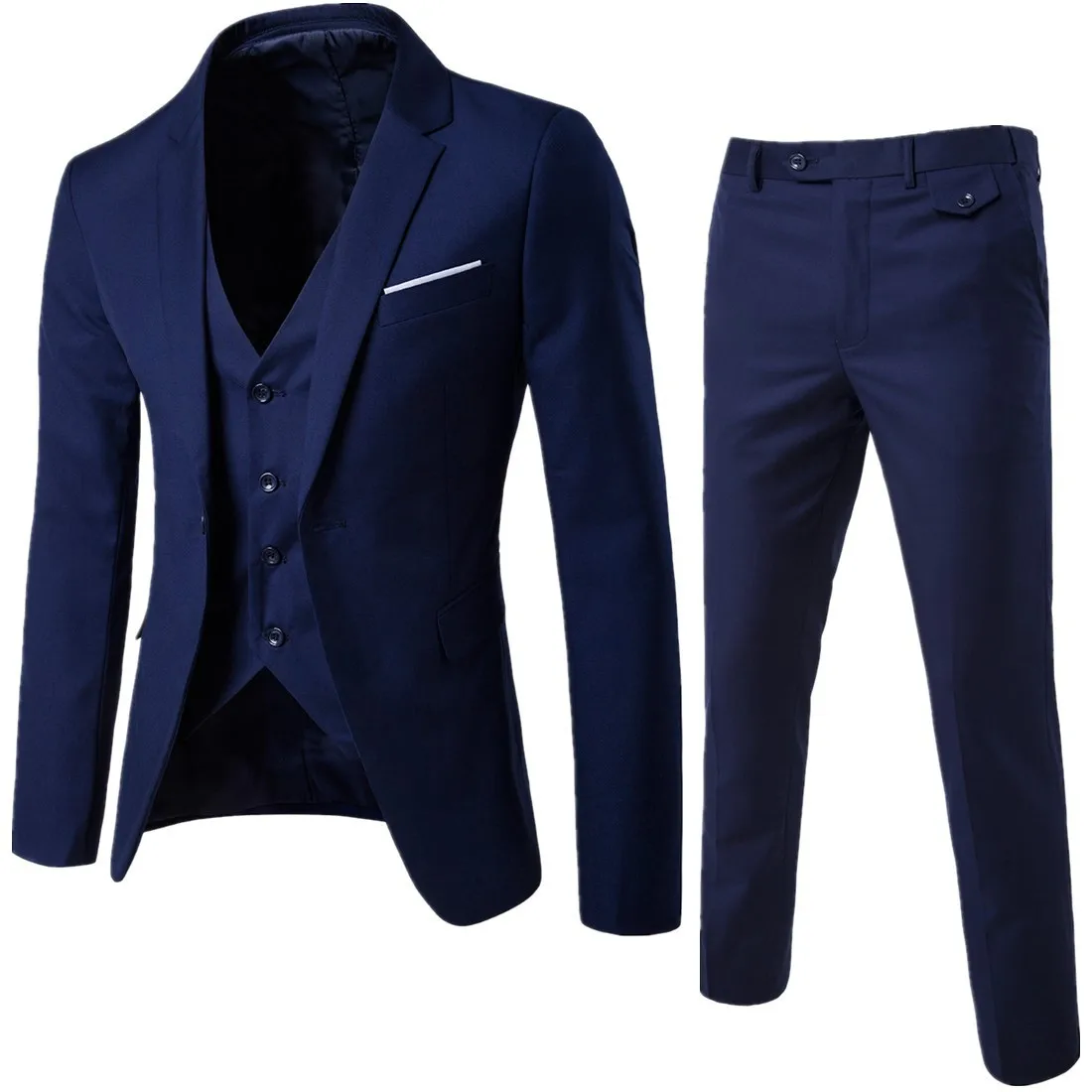 Custom Logo Solid Color Polyester Formal Wedding Casual Jacket Male Office Slim Fit Mens Grooming Business Tuxedo Body Suits