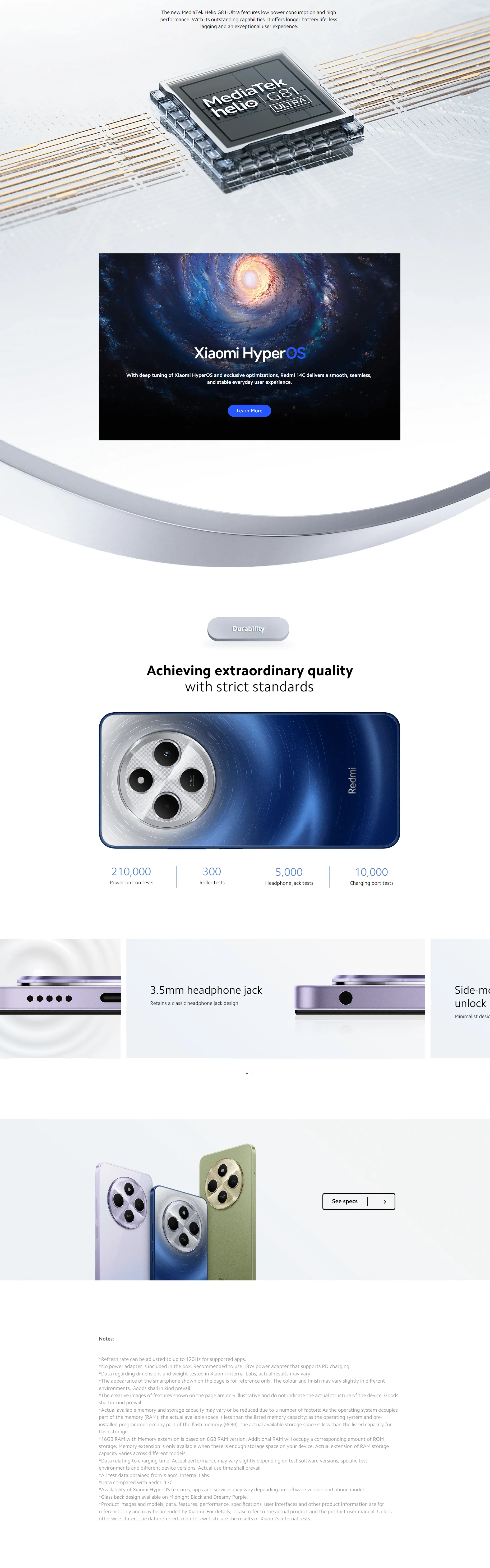 Xiaomi Redmi 14C 4G Mobile Phone Original 50MP New arrival Global Version Android 14 Type-C 18W cellphone Fingerprint smartphone