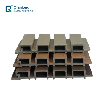 QLGK-008 218*25mm Wood plastic composite interior fluted panels Co-extruded WPC wall panel clading