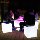 16 Colors Changing 40x40x40 Outdoor Nightclub Party Bar Rechargeable Light Up Led Chair Cube Furniture Set