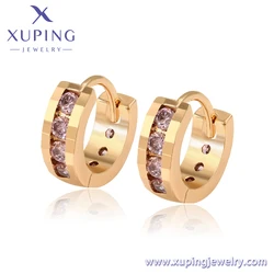 A00626482 Xuping 2021 Elegant 18k american Style Gold Plated Fashion Stone Hoop Earrings Women Jewelry