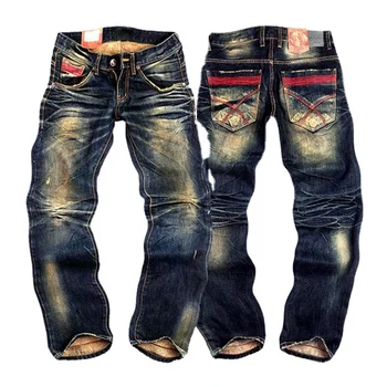 Lotfeel High quality vintage jeans brand name designer jeans pants mens selvedge jeans japanese man