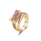 Cz Ring Purple Pave CZ Stone Cool Girls Ring 2021 Trendy Snake Punk Ring