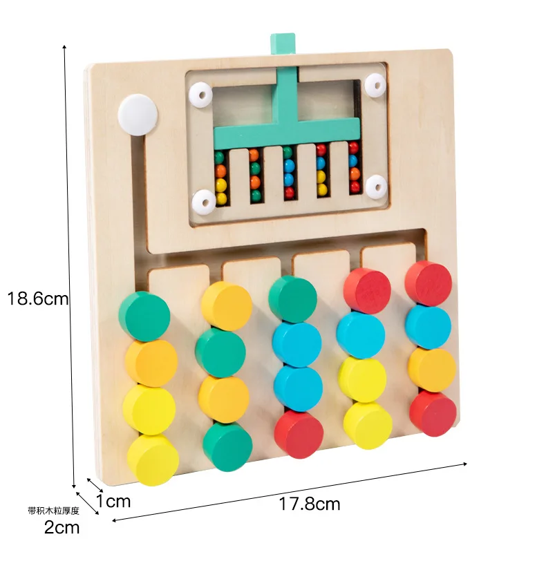 Montessori STEM-Lernspielzeug Schiebepuzzle Fünf Farbabstimmung Denksportaufgaben Logikspiel Vorschulisches pädagogisches Holzspielzeug Herstellung