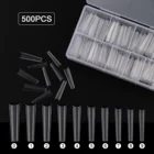 3XL Nail Tips No C Curve Box Square Stiletto Extra Long Straight ABS Nails Custom LOGO XXXL No C Cover Coffin Nail Tips