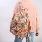 School New OEM / ODM Wholesale Custom High Quality Flower Print Printing School Backpack New Design Gril Backpacks