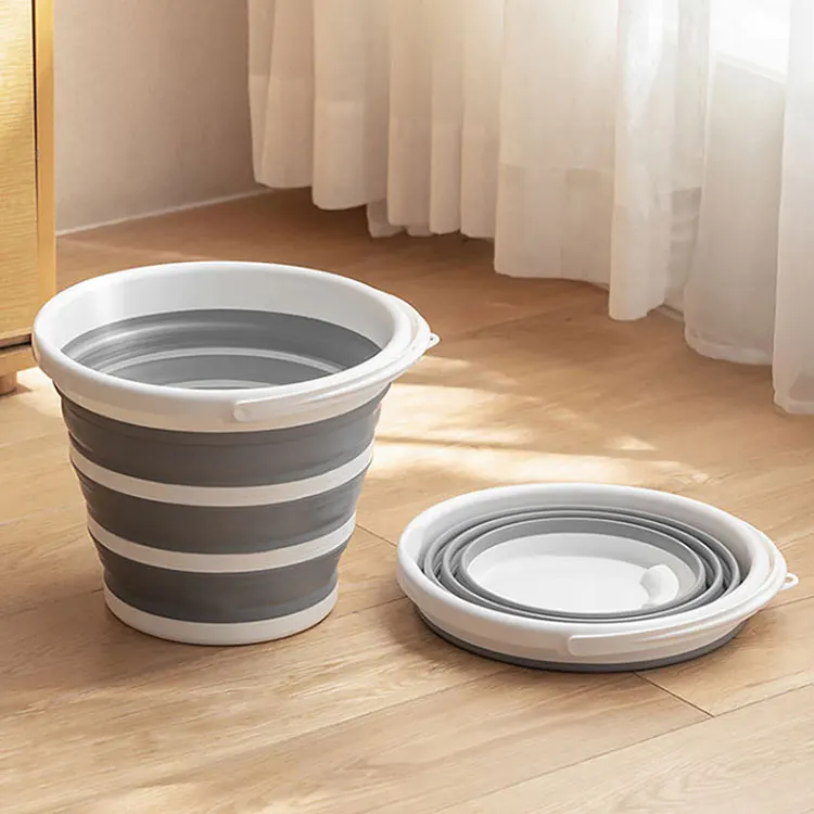 多功能便携式洗涤圆形塑料硅胶折叠盆硅胶可折叠带手柄水桶