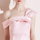Evening Gowns Summer New Designs Satin Sleeveless 1 Shoulder Women Evening Gowns Long Ladies Party Dresses