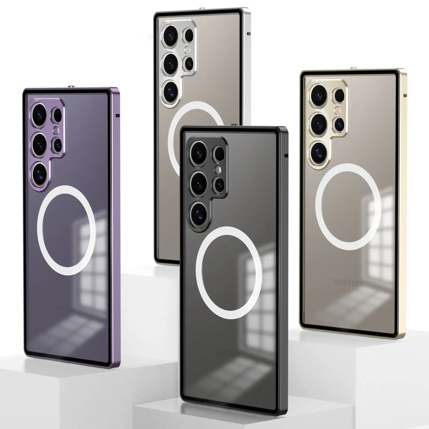 product phone case for samsung s25 ultra s24plus s23 ultra snap on metal single sided magnetic protective lens laudtec-3