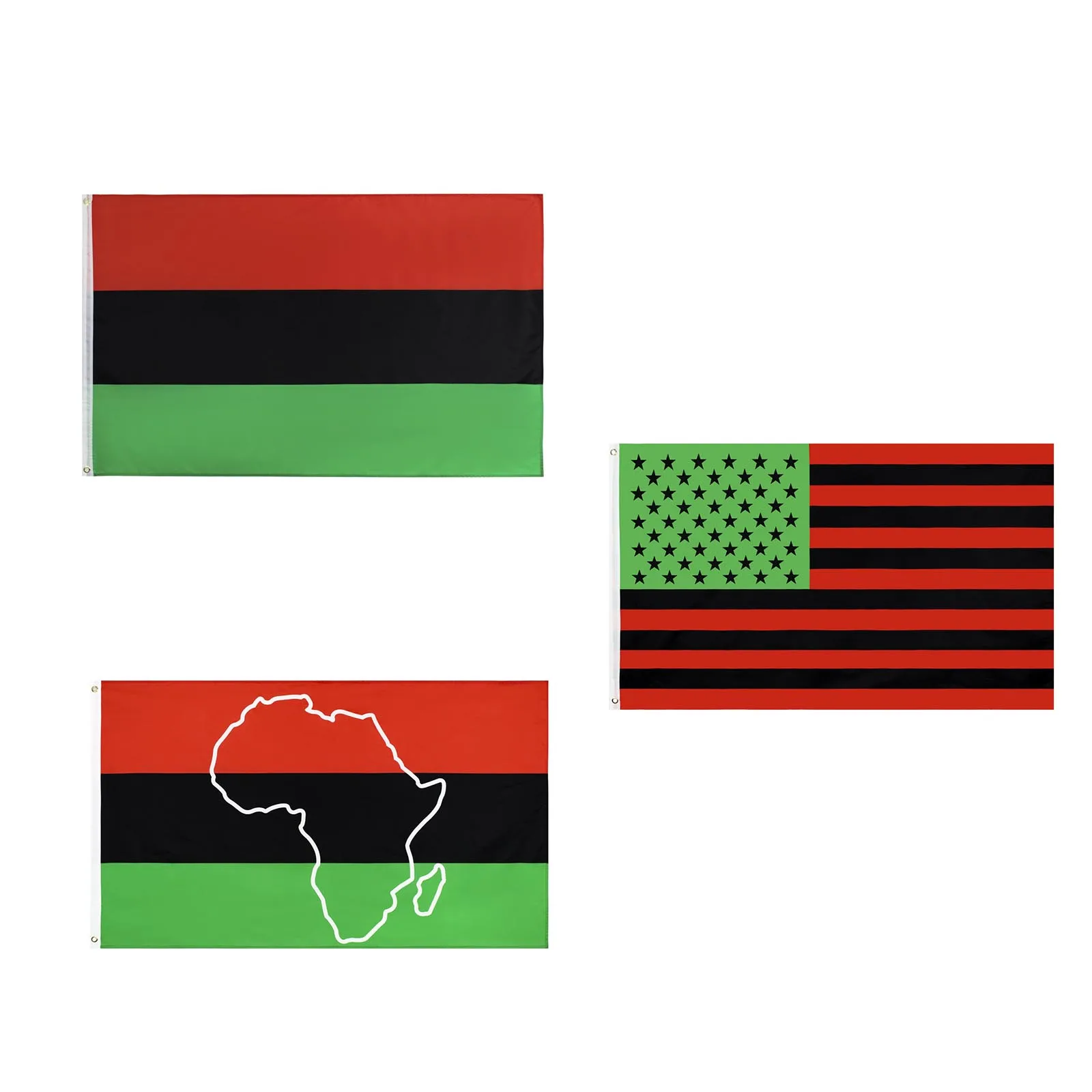 African Union Flag 5 x 3 FT 100% Polyester With Eyelets Black Lives Matter 