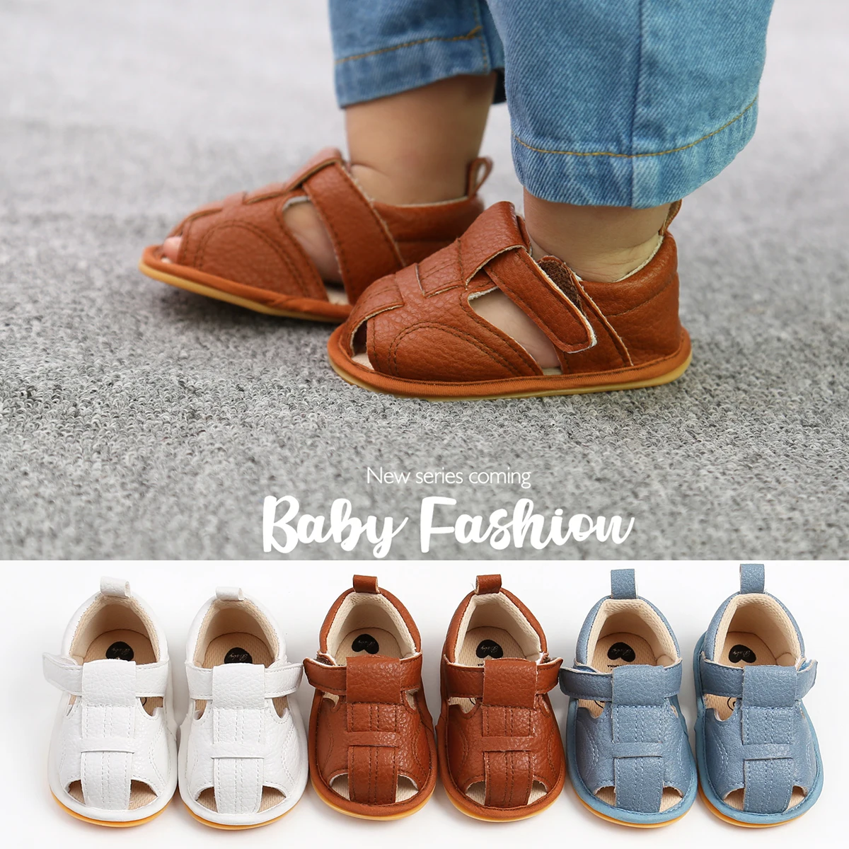 Infant Baby Sandals & Slippers Non-Slip PU Leather Soles For Comfort and Safety Baby Shoes