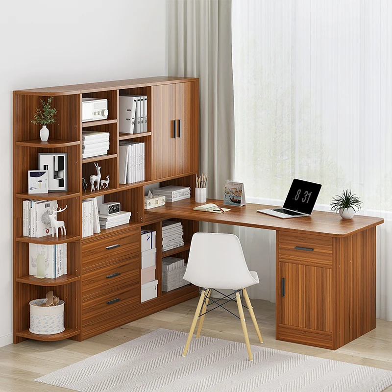 Custom Nordic style flexible combination creative design study table with bookshelf