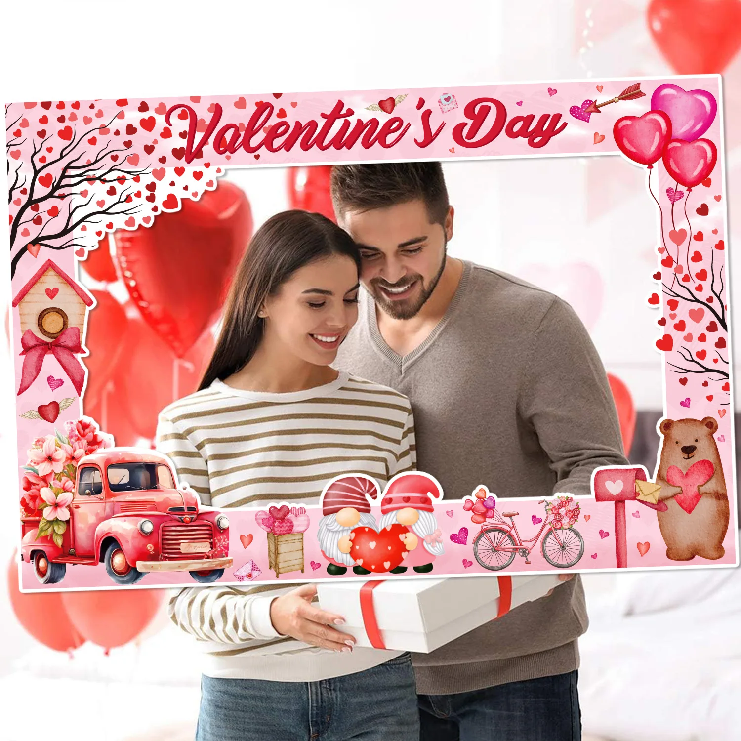 Valentine's Day theme Paper props Photo frame party decoration supplies