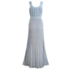 Women Dress High End Special Design Elegant Lurex V Neck Sleeveless Knit Pleated Women Sweater Dress