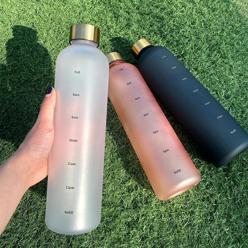 1L Sports Water Bottle with Reminder to Drink Water Hydrogen Water Bottle Plastik wasser flasche BPA frei Tritan Wasser flasche