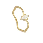 Silver Band Delicate S925 Sterling Silver Wave Band Rings With Water Drop Zircon Rings Wholesale