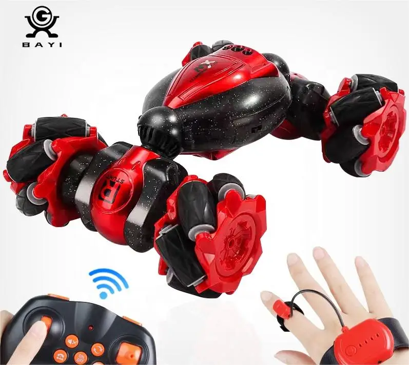 2.4GHZ Rc Stunt Twist Car Watch Gesture Sensing Remote Control Twisting Vehicle Double Sided Toy Car with Music Lights