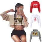 Hoodies Oem Logo Latest Design Lady Pullover Hoodies Women Long Sleeve Crop Top Sweatshirt