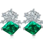 Earrings Special Design Drop-shaped S925 Sterling Silver Princess Engagement Trendy Emerald Cut Earrings