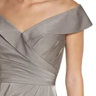 Ladies Gown Elegant Solid Off Shoulder Surplice Ladies Gown Dress Customized Party Women Evening Dresses