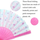 Butterfly New Style Fashion Full Butterfly Prints Hand Fan With Bling Transparent Rib