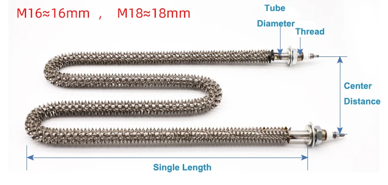 Shape Finned Tubular Heater, 2500W, 3500W, Stainless, Steel - detail 2