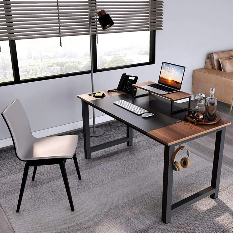 Modern Single Home Furniture Design Study Wooden Metal Office Computer Table