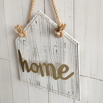 Cheap wooden 3d home metal word wall hanging decor arts