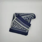 New Scarf Ladies New Best-selling 100% Acrylic Navy Blue Jacquard Knitted Scarf