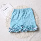 Girl's Summer New Girl's Suit Big Girl's Three-piece Sets Children's Plain Check Clothing