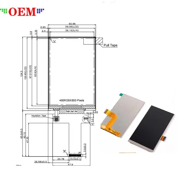 ips 4.3 inch 16.7 m tft lcd capacitive touch for sale