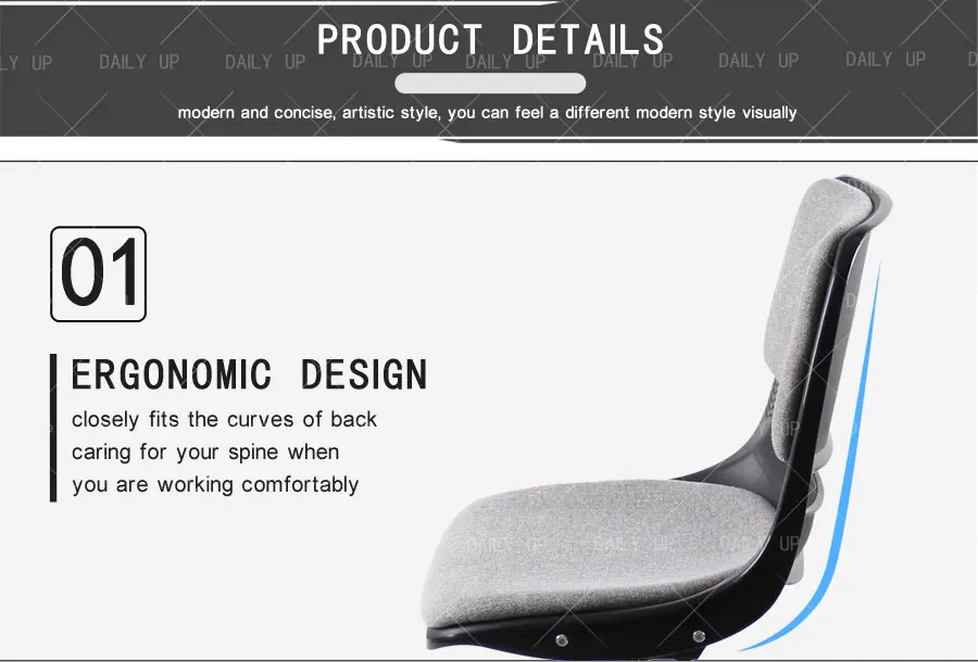Padded Computer Chairs Height Adjustable Task Chair Swivel Chair Base Parts