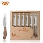 Cutlery Jumbo Stainless Steel Steak Knife Sharp Serrated Knives Cutlery With Wood Handle