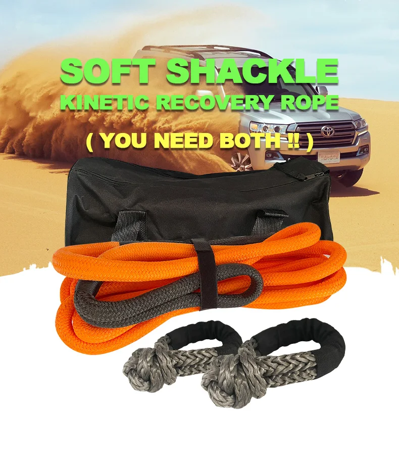Nouveau kit d'outils tout-terrain Coast comprenant une manille souple avec un fournisseur de corde de remorquage de récupération de corde en nylon