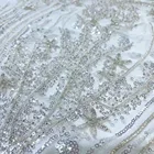 Dress Beads And Sequins Embroidered Elegant And Decent White Wedding Dress Fabric